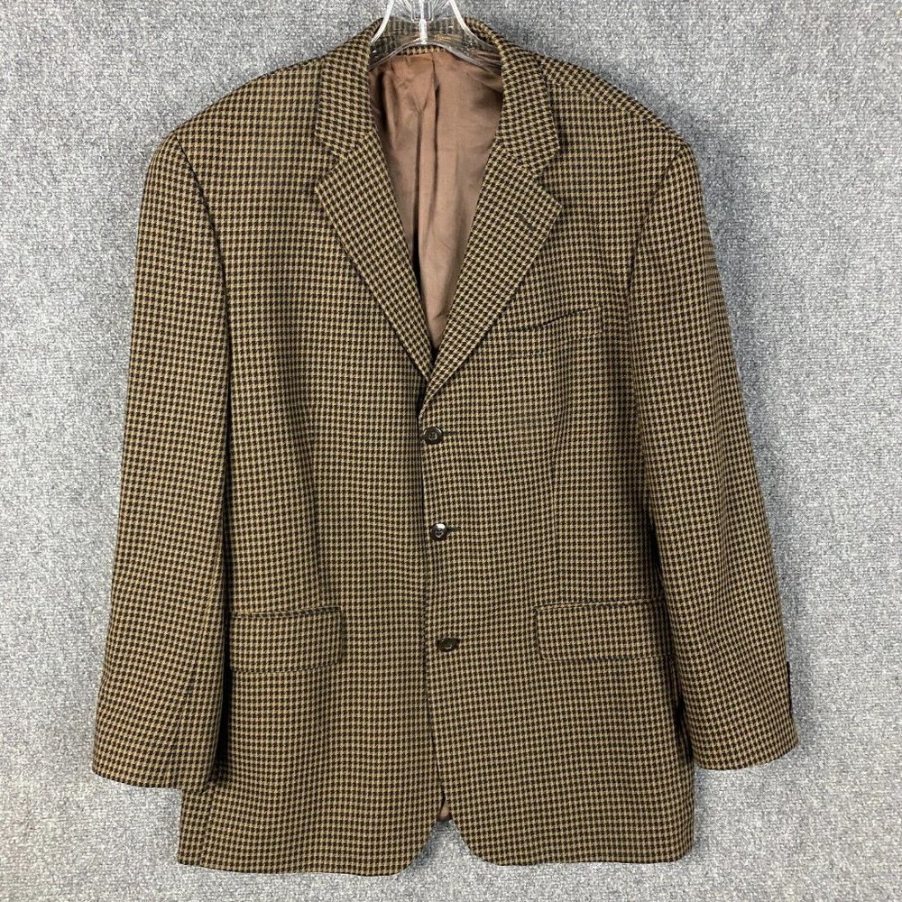 Kasper Blazer Suit Men's Size 44T Brown Pure New Wool Adults